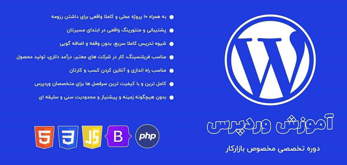 دوره آموزش خصوصی وردپرس + پروژه محور (بازار کار 1402) 1 آموزش خصوصی وردپرس